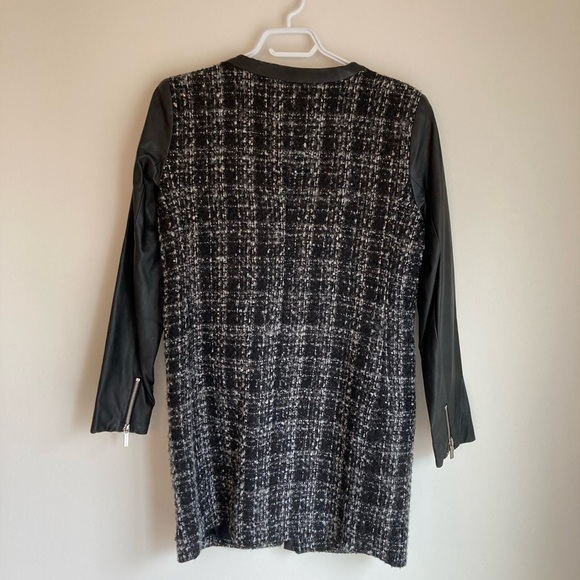 Michael Kors Bedazzled Tweed and Faux Leather Coat - Picture 2 of 6